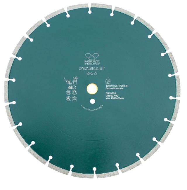 Алмазный диск Keos Standart Plus по бетону Ø400 мм DBS02.400P