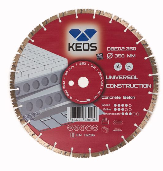 Алмазный диск Keos Econom (бетон) Ø350 мм DBE02.350