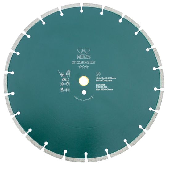Алмазный диск Keos Standart Plus по бетону Ø400 мм DBS02.400P