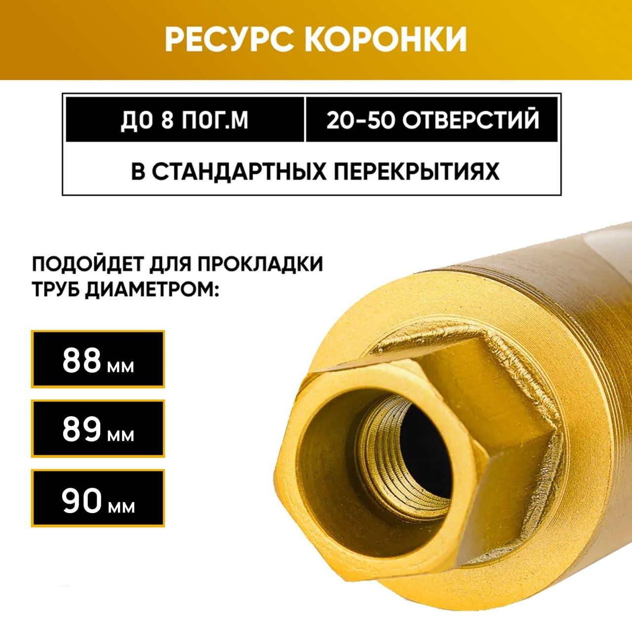 Алмазная коронка Golden Dragon Ø90 мм 090/400.11/4.GD