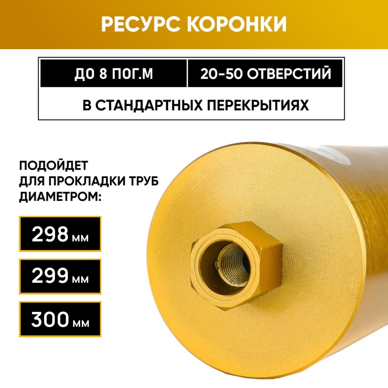 Алмазная коронка Golden Dragon Ø300 мм 300/400.11/4.GD