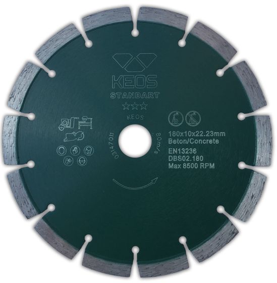 Алмазный диск Keos Standart (бетон) Ø180 мм DBS02.180