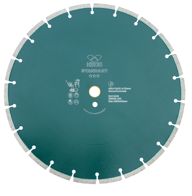 Алмазный диск Keos Standart Plus по бетону Ø400 мм DBS02.400P